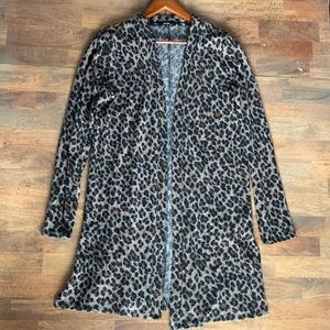 Leopard print open front cardigan